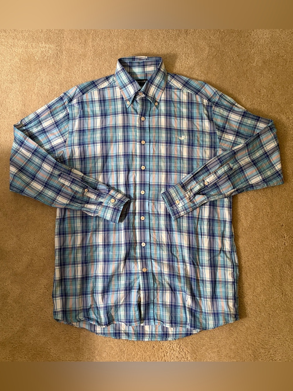 Southern Marsh Men's Blue Plaid Button-Down Shirt